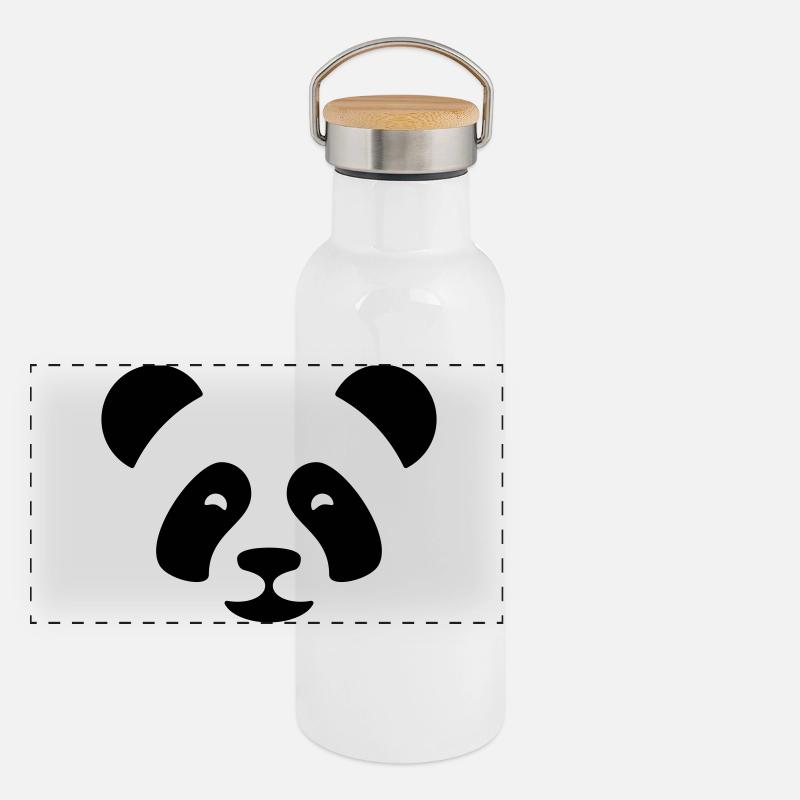 Panda Panorama Thermosflasche mit Bambusdeckel