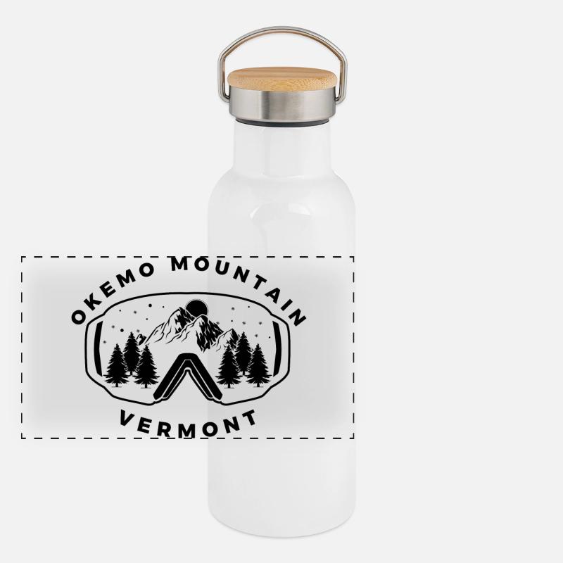 Okemo Vermont Mountain Panoramic Thermal Bottle with Bamboo Lid