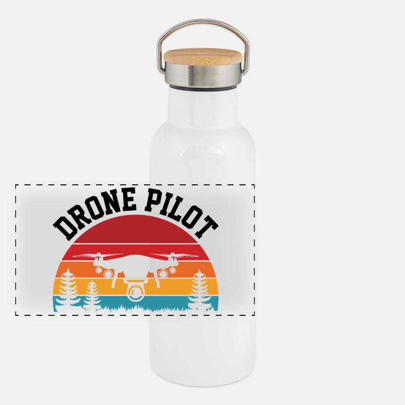 Panorama Thermosflasche mit Bambusdeckel