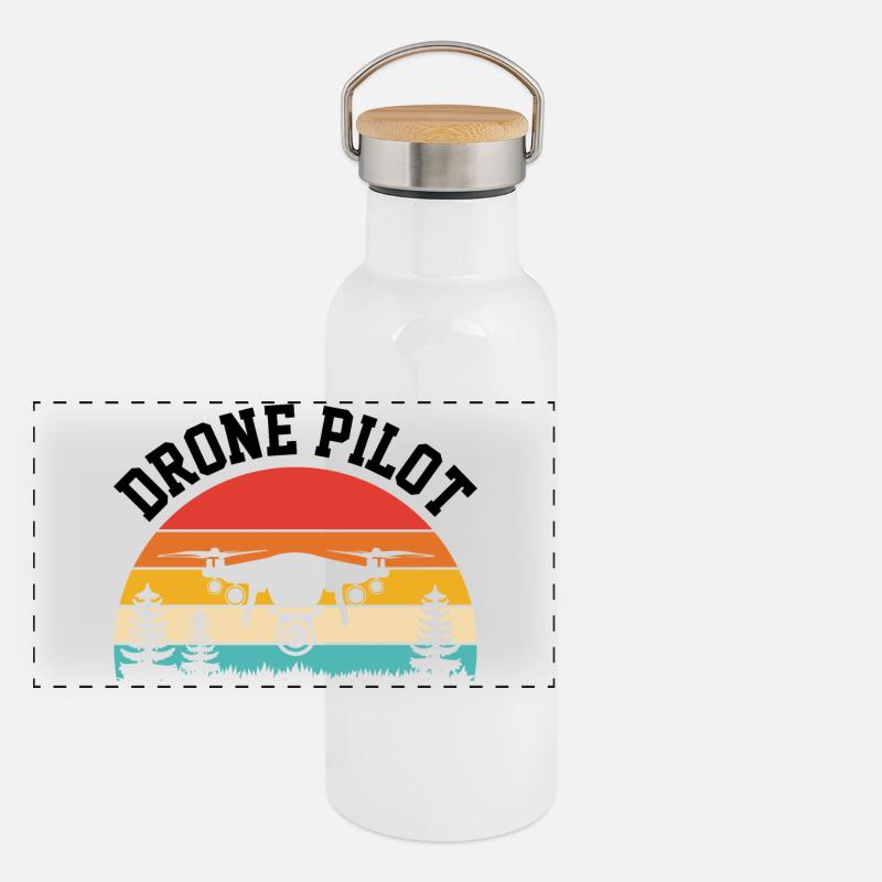 Pilote de drone Gourde isotherme avec bouchon en bambou