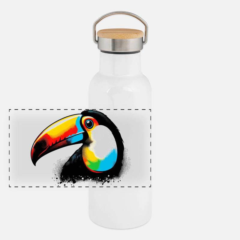 Toucan Gourde isotherme avec bouchon en bambou