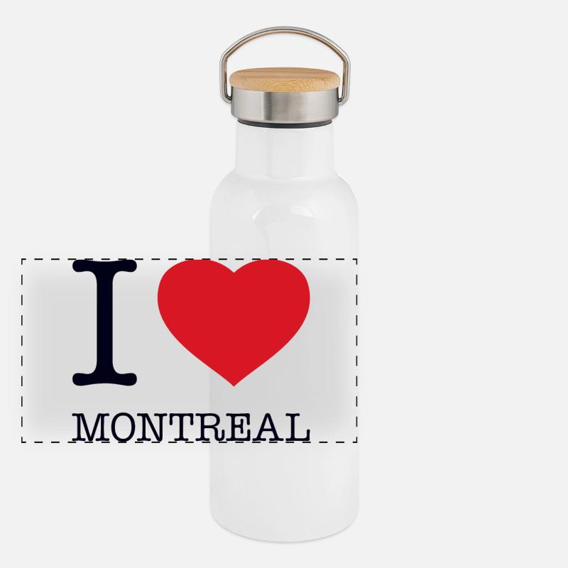 J’ADORE MONTRÉAL Gourde isotherme avec bouchon en bambou