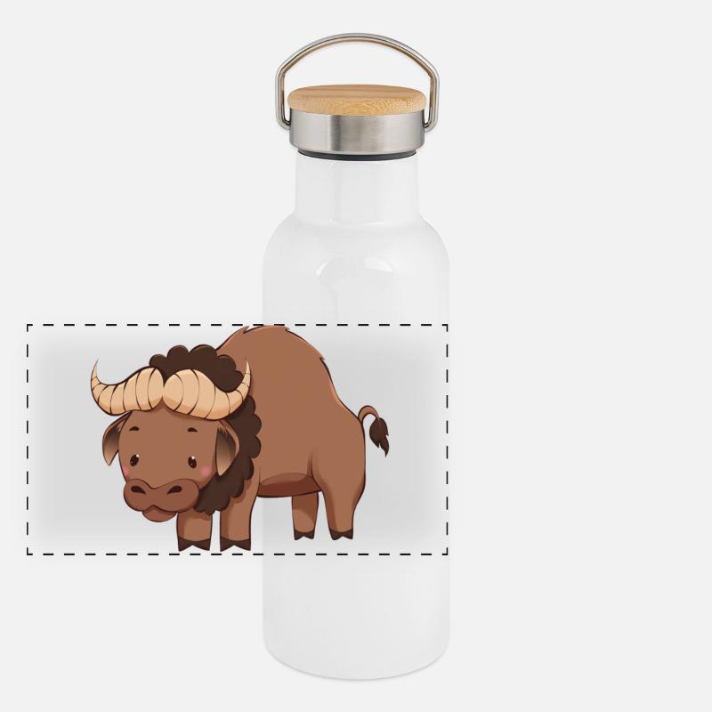 Buffle Gourde isotherme avec bouchon en bambou