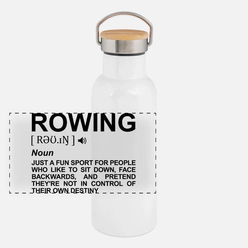 Rudern Bedeutung Panorama Thermosflasche mit Bambusdeckel