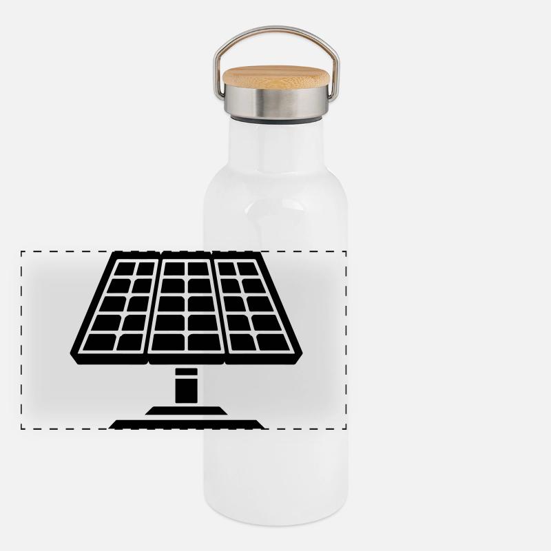 Solar system panels Panoramic Thermal Bottle with Bamboo Lid