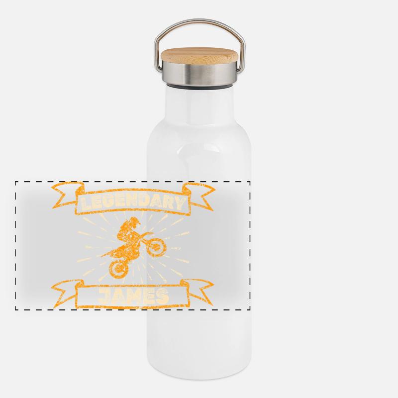 Motorcycle James Panoramic Thermal Bottle with Bamboo Lid