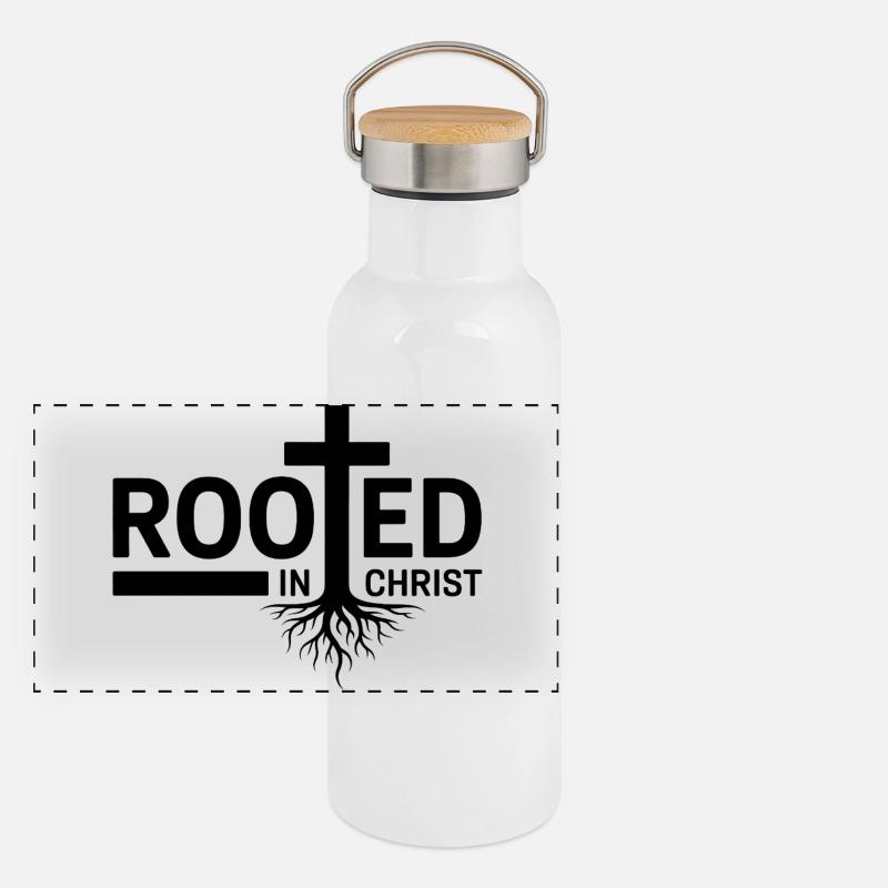 Enraciné dans le Christ Gourde isotherme avec bouchon en bambou