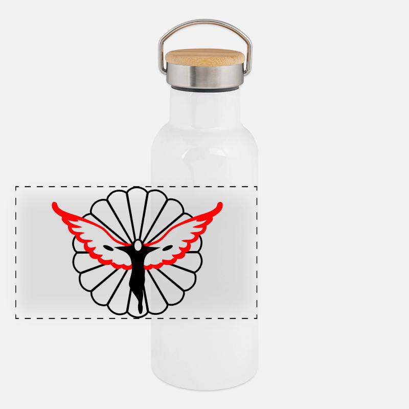 Panorama Thermosflasche mit Bambusdeckel