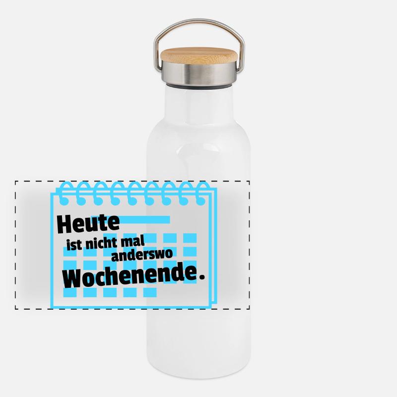 Nirgends Wochenende  Panorama Thermosflasche mit Bambusdeckel