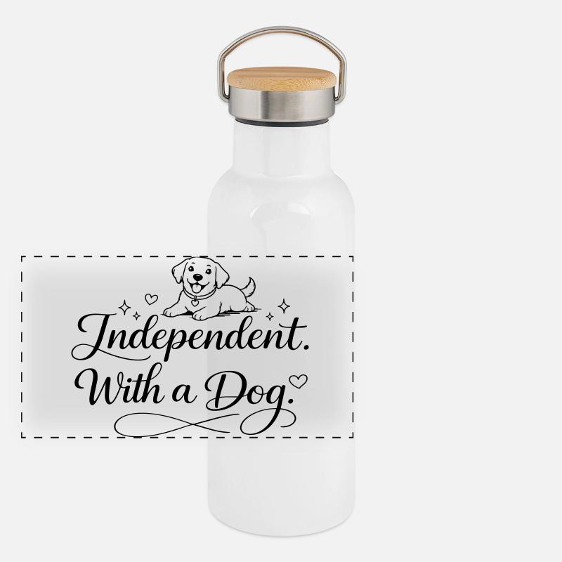 Independent. With a dog. Panoramic Thermal Bottle with Bamboo Lid