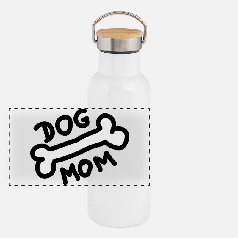 Maman de chien Os Chiens Gourde isotherme avec bouchon en bambou