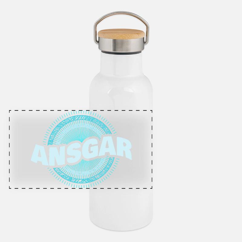 Ansgar as a name Panoramic Thermal Bottle with Bamboo Lid