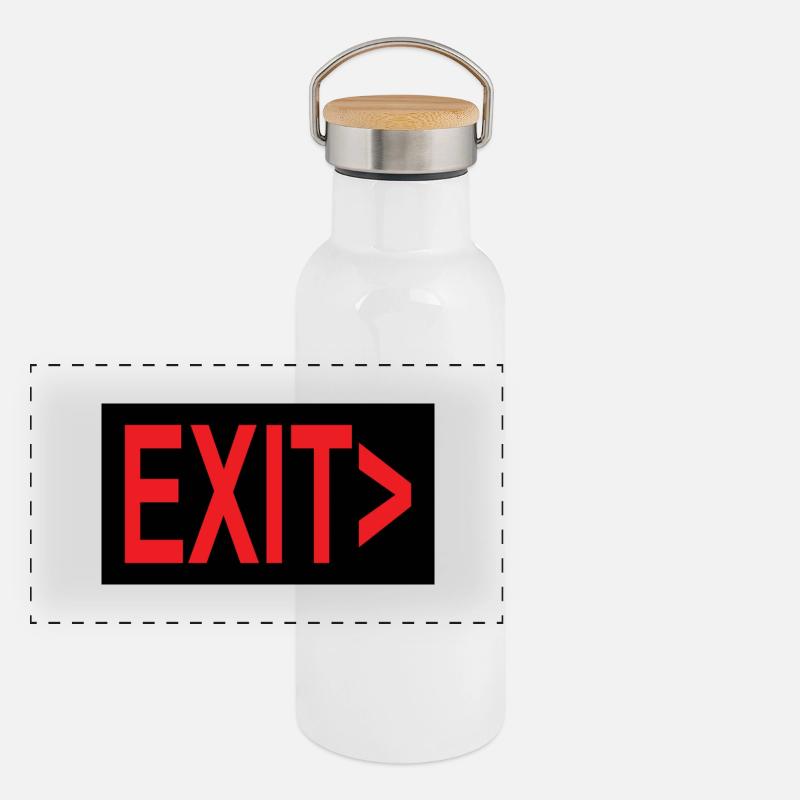 Exit / Exit / Emergency Exit Panoramic Thermal Bottle with Bamboo Lid