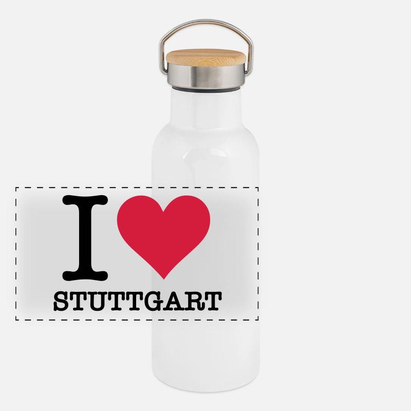 I Love Stuttgart Panoramic Thermal Bottle with Bamboo Lid
