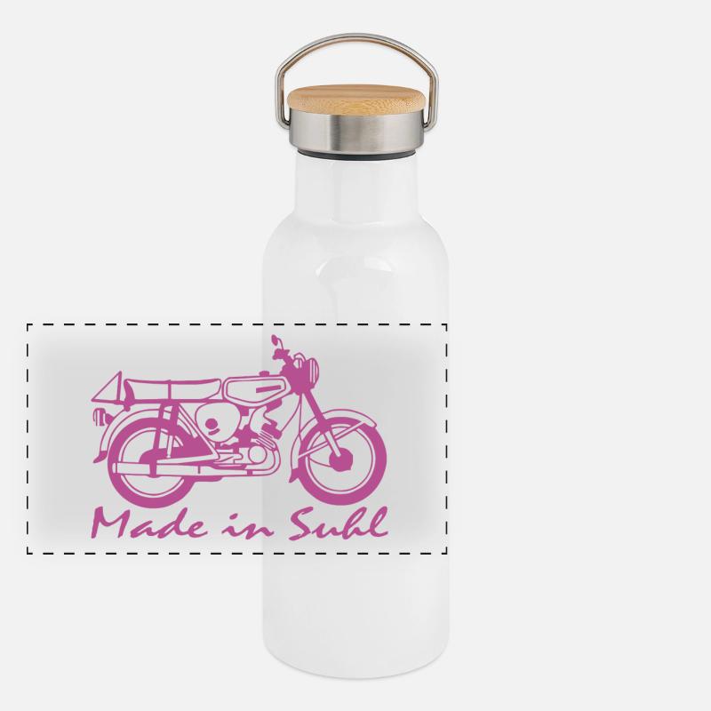 Simson S51 Made in Suhl Panorama Thermosflasche mit Bambusdeckel