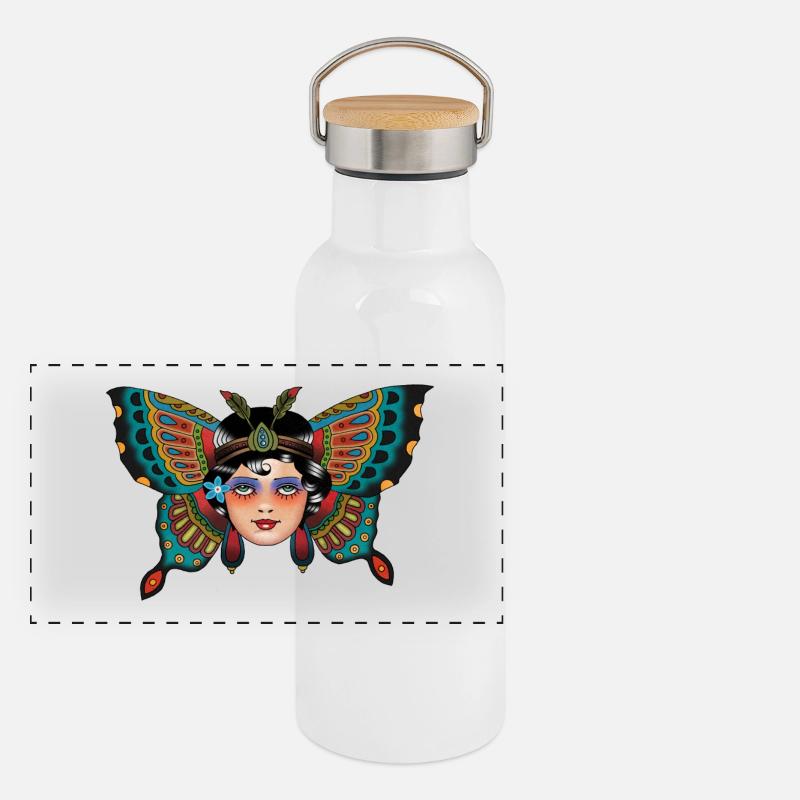 butterfly Panoramic Thermal Bottle with Bamboo Lid