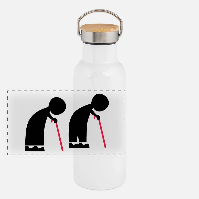 Menschen Panorama Thermosflasche mit Bambusdeckel