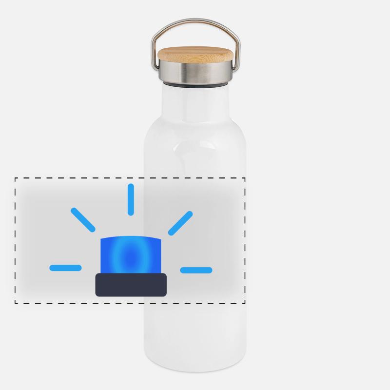 L’idée de cadeau de lumière bleue Gourde isotherme avec bouchon en bambou