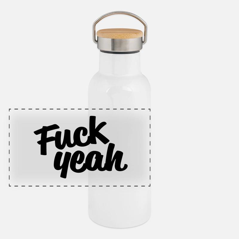 Fuck Yeah Panorama Thermosflasche mit Bambusdeckel