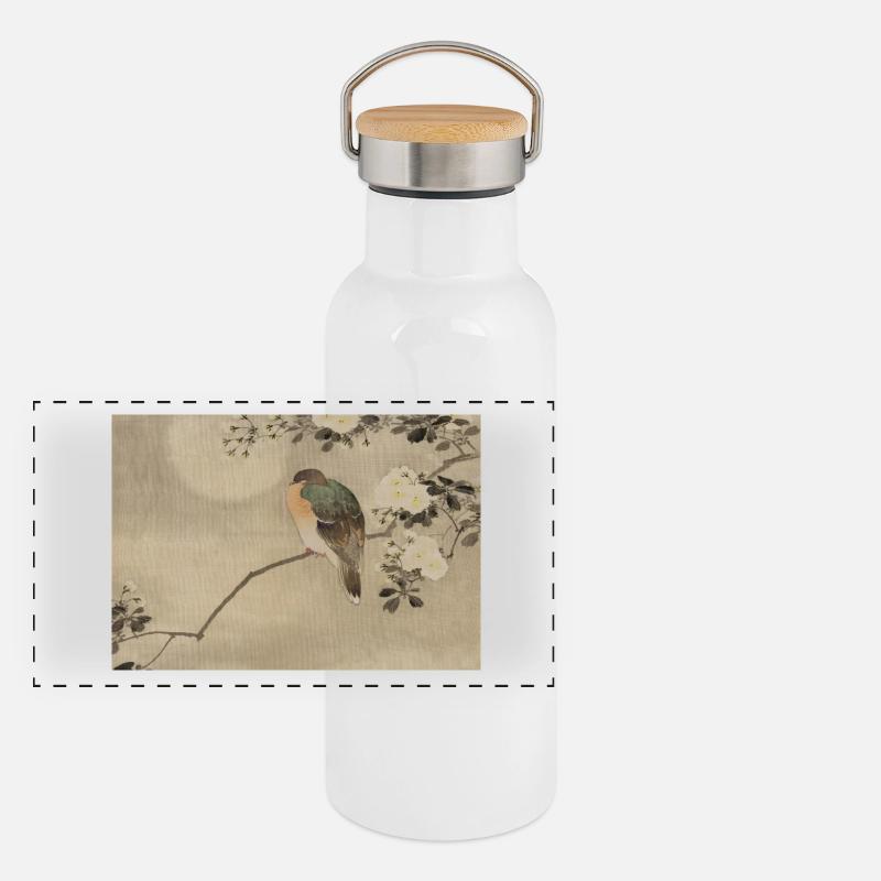 Oiseau asiatique Gourde isotherme avec bouchon en bambou