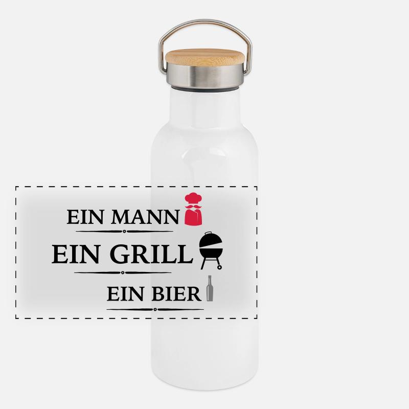 Panorama Thermosflasche mit Bambusdeckel