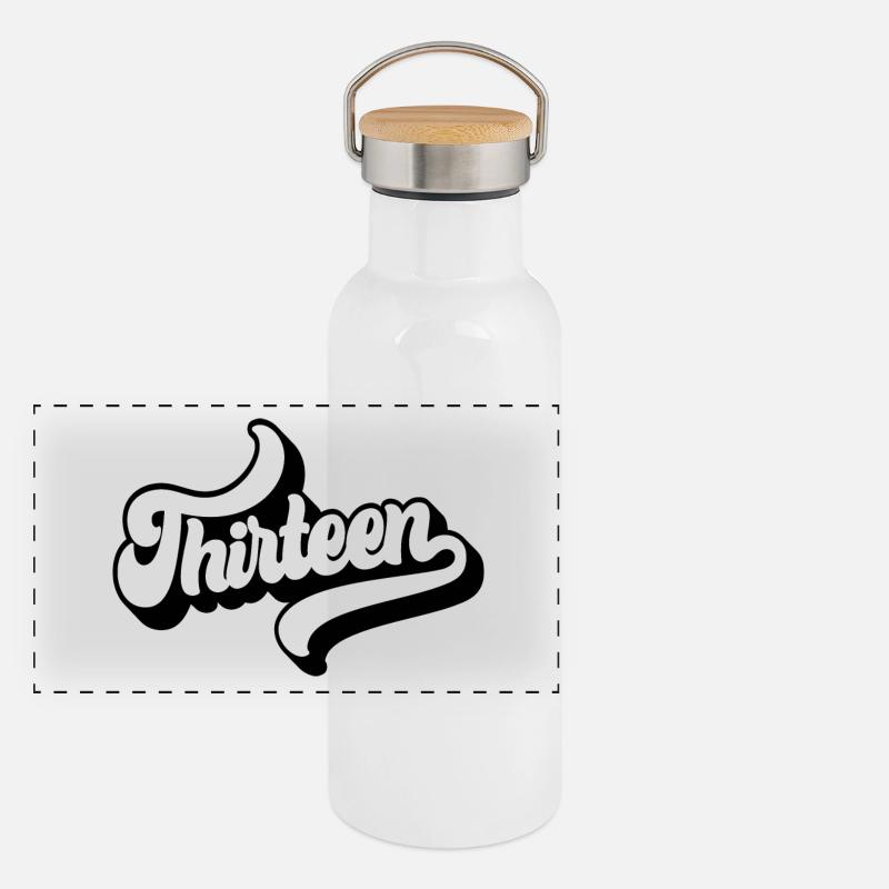 Treize 13e anniversaire garçons filles 13 ans Gourde isotherme avec bouchon en bambou