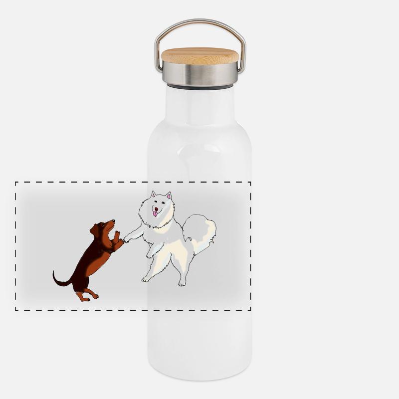 Chiens dansants C Gourde isotherme avec bouchon en bambou