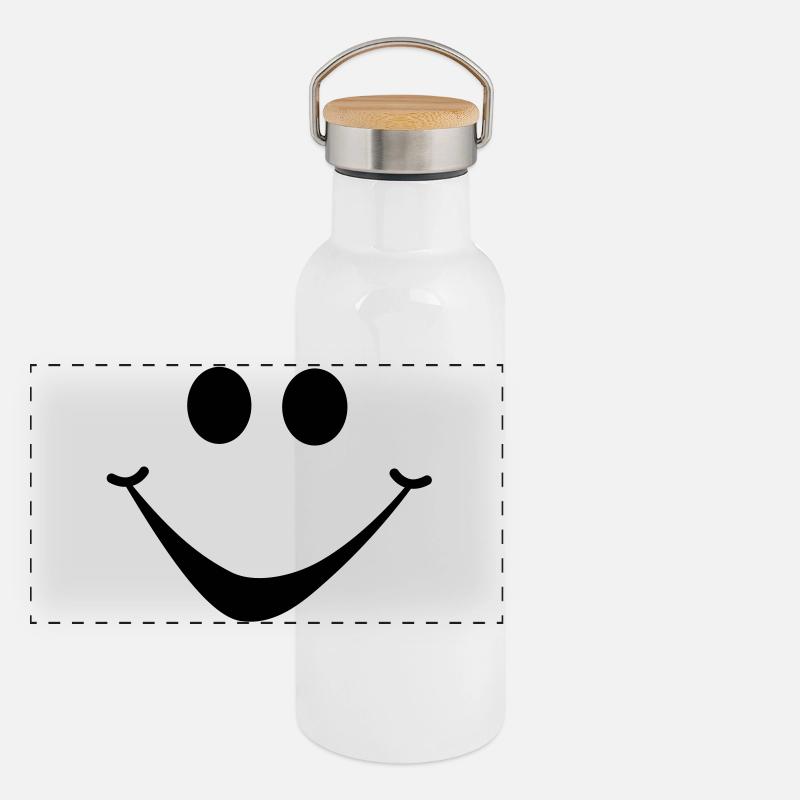 smiley1 Panorama Thermosflasche mit Bambusdeckel