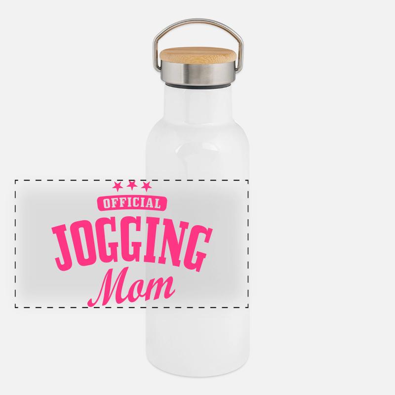 Offizielle Jogging-Mutter Panorama Thermosflasche mit Bambusdeckel
