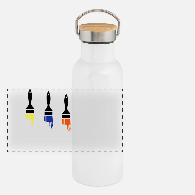 dripping paint brush Panoramic Thermal Bottle with Bamboo Lid