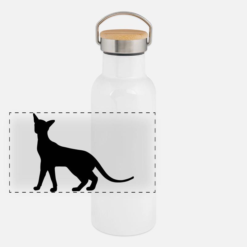 Siam Katze Panorama Thermosflasche mit Bambusdeckel