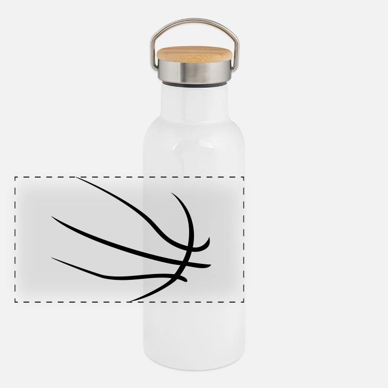 basketball Panorama Thermosflasche mit Bambusdeckel