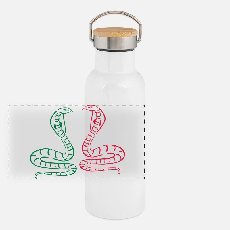 kobra schlange tier Panorama Thermosflasche mit Bambusdeckel