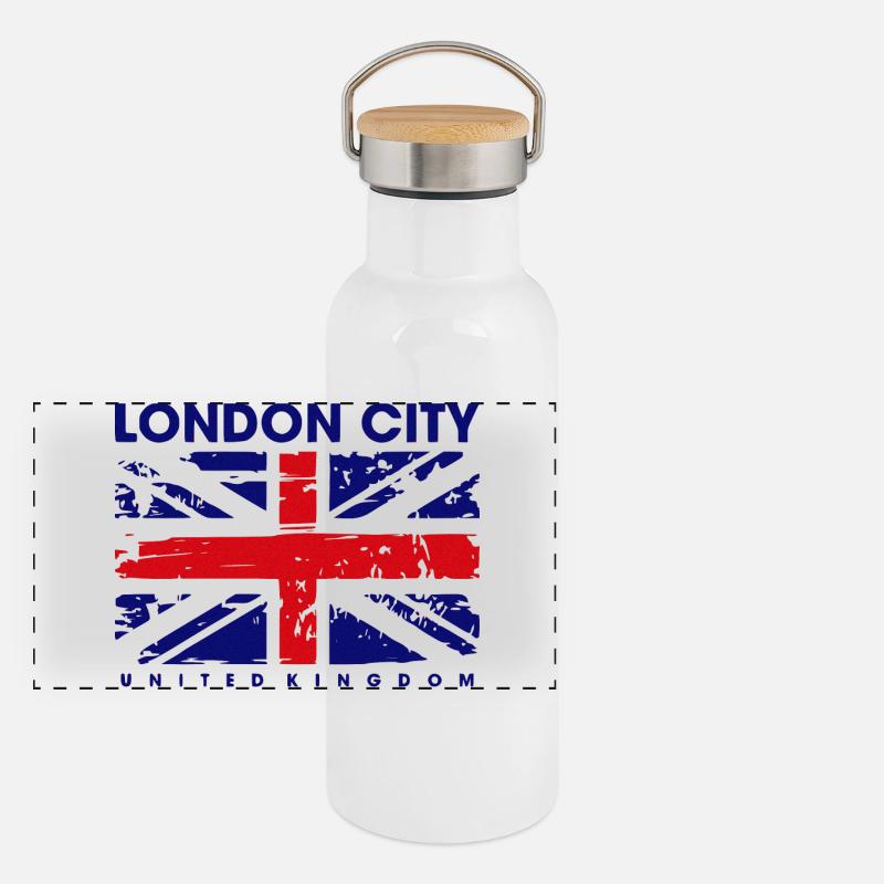Londres Gourde isotherme avec bouchon en bambou
