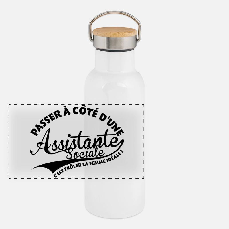 Assistante Sociale Femme Idéale Gourde isotherme avec bouchon en bambou