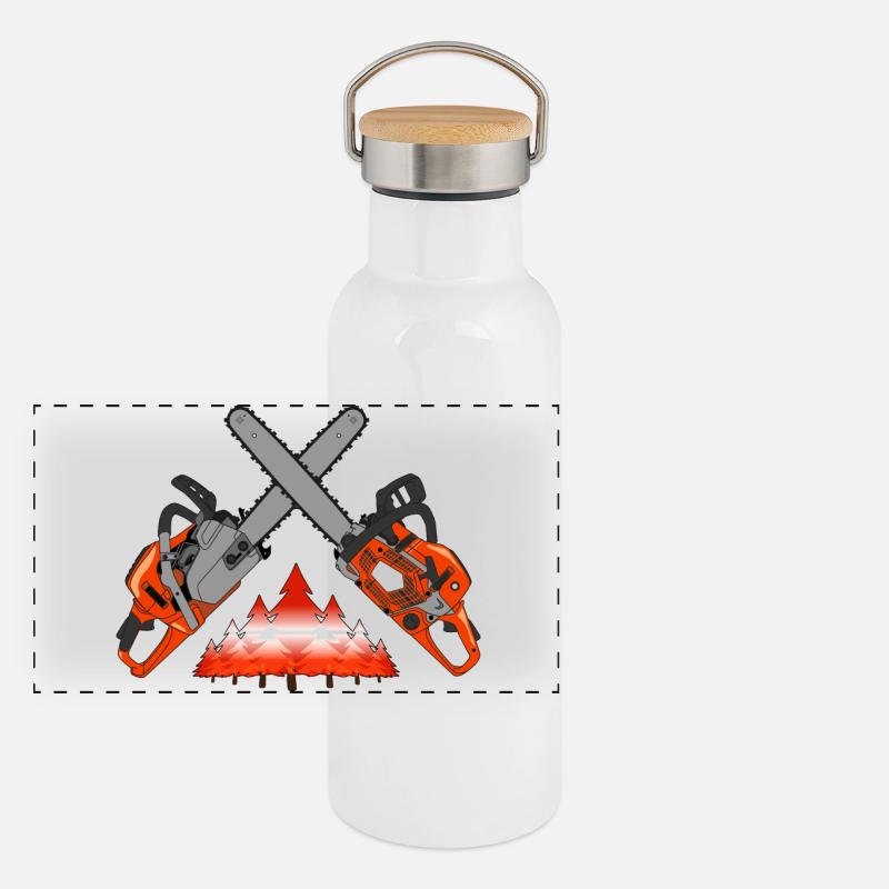 Tronçonneuse - Autriche Gourde isotherme avec bouchon en bambou