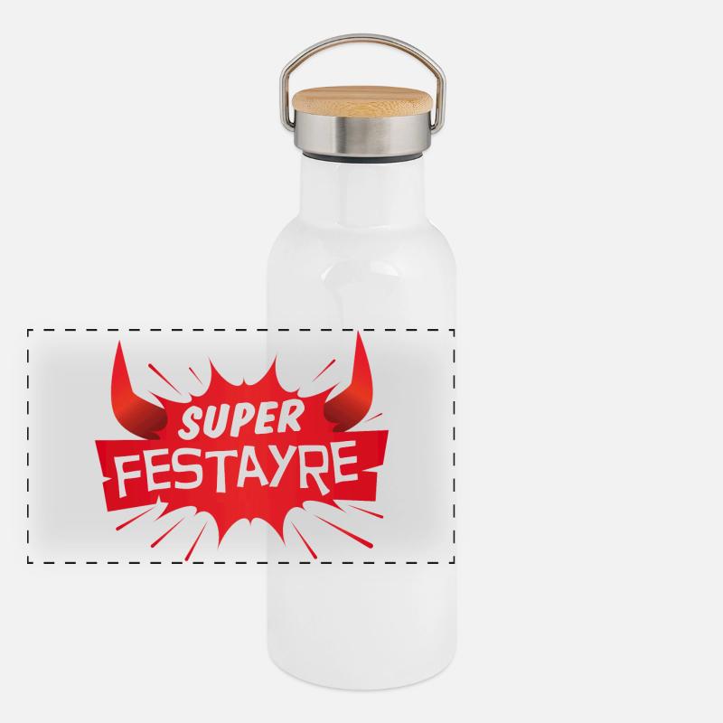 Super Festayre ! Gourde isotherme avec bouchon en bambou