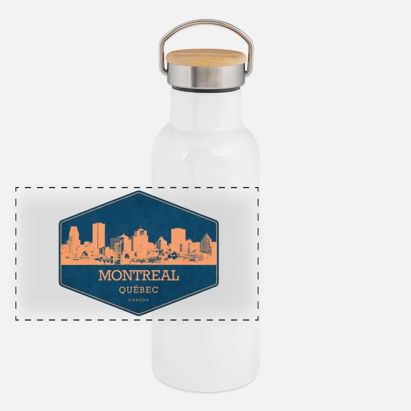 Montreal Canada Panoramic Thermal Bottle with Bamboo Lid