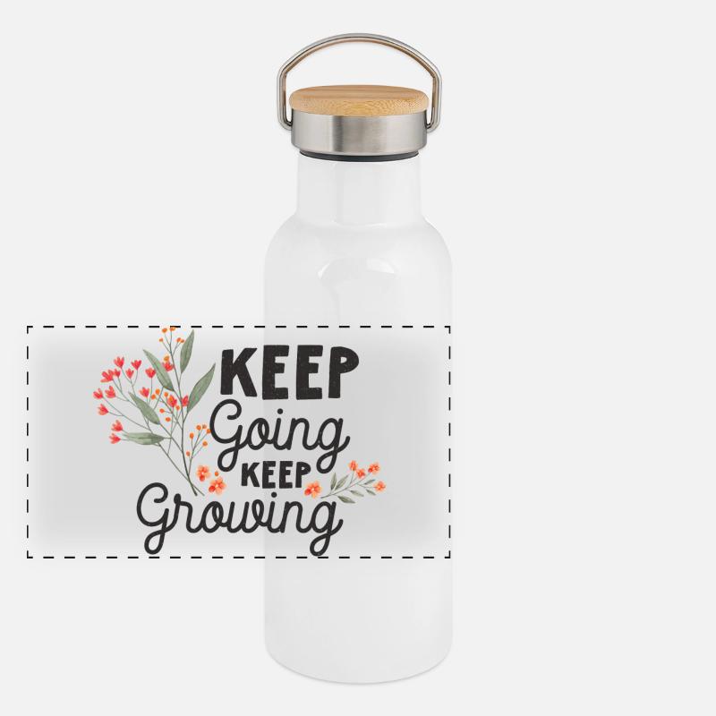 Keep Going, Keep Growing Panoramic Thermal Bottle with Bamboo Lid