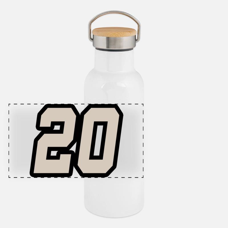 Nummer zwanzig 20 Panorama Thermosflasche mit Bambusdeckel