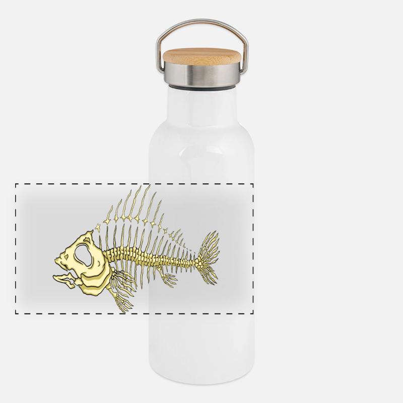 Fisch Panorama Thermosflasche mit Bambusdeckel