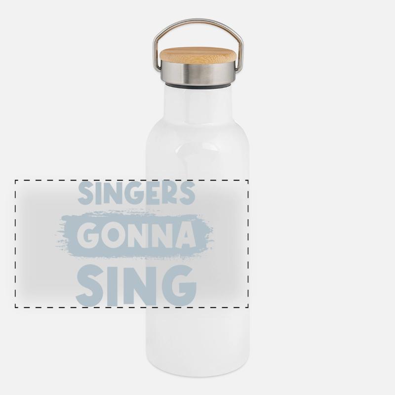Singers gonna sing Panorama Thermosflasche mit Bambusdeckel