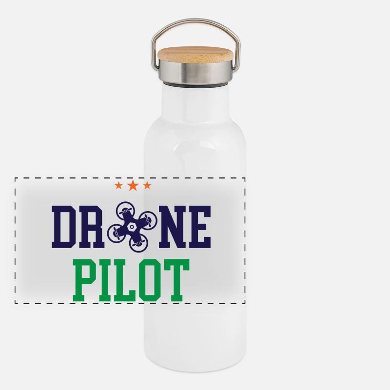 Pilote de drone Gourde isotherme avec bouchon en bambou