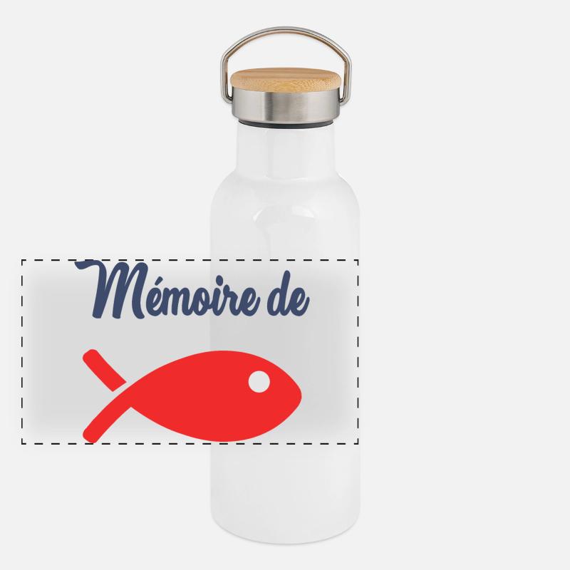 MEMOIRE POISSON ROUGE Gourde isotherme avec bouchon en bambou