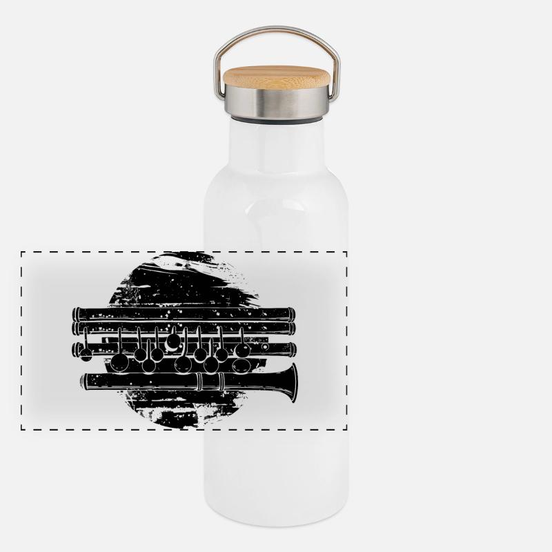 Flöte Panorama Thermosflasche mit Bambusdeckel