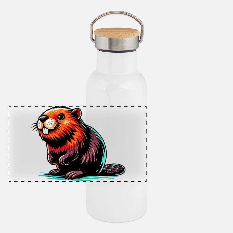 Castor Gourde isotherme avec bouchon en bambou