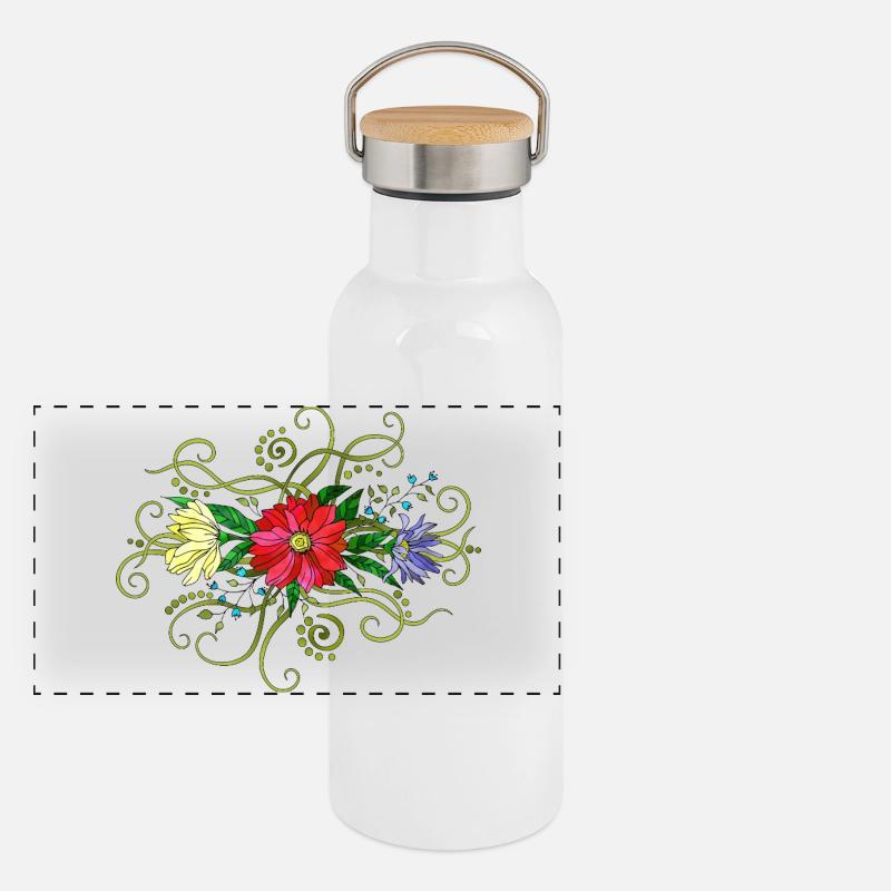 Fleur Gourde isotherme avec bouchon en bambou