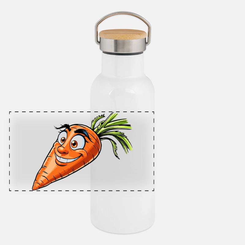 Karotte Panorama Thermosflasche mit Bambusdeckel
