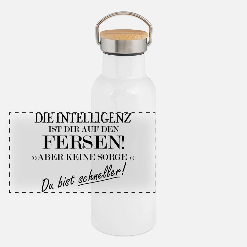 L’intelligence est celle qui est sur les talons Gourde isotherme avec bouchon en bambou