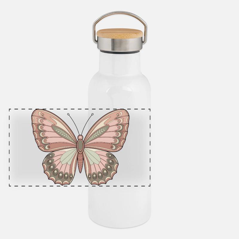 Boho Butterfly Panoramic Thermal Bottle with Bamboo Lid